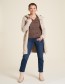 Vest Lang Rits Fleece Capuchon Ecru