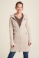 Vest Lang Rits Fleece Capuchon Ecru