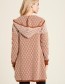 Vest Lang Jacquard Strick Caramel