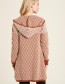 Vest Lang Jacquard Strick Caramel