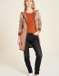 Vest Lang Jacquard Strick Caramel