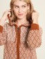 Vest Lang Jacquard Strick Caramel