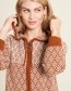 Vest Lang Jacquard Strick Caramel