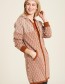 Vest Lang Jacquard Strick Caramel