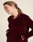 Jas Basseball Nicki Rits Velour Wine