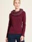Trui Grote Kraag Petals Wine Red