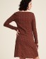 Jurk watervalhals Scallop Brown
