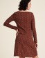 Jurk watervalhals Scallop Brown