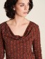 Jurk watervalhals Scallop Brown