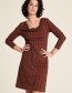 Jurk watervalhals Scallop Brown