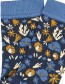 Sokken Floralprint Indigo detail