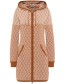Vest Lang Jacquard Strick Caramel