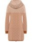Vest Lang Jacquard Strick Caramel detail