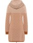 Vest Lang Jacquard Strick Caramel detail