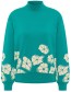 Trui Cosy Flowers Bay Green