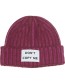 Beanie Don't Copie Me Pink Burgundy