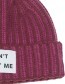 Beanie Don't Copie Me Pink Burgundy detail