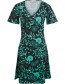 Jurk Mint Cocktail Japanes Flowers Green