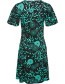 Jurk Mint Cocktail Japanes Flowers Green detail
