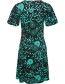 Jurk Mint Cocktail Japanes Flowers Green detail