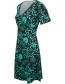 Jurk Mint Cocktail Japanes Flowers Green detail