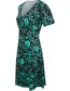 Jurk Mint Cocktail Japanes Flowers Green detail