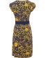 Jurk Vintage Moments Japanese Flowers Blue detail