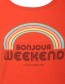 T&#8209;shirt Bonjour Weekend Fiesta Red detail