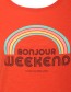 T&#8209;shirt Bonjour Weekend Fiesta Red detail