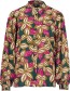Blouse Flower Fancy Sleeve Pine Woodcut