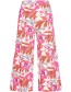 Pantalon Wijd Peony White Pink detail