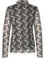 Longsleeve Mesh High Neck Blooming Rose Quartz Green detail