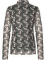 Longsleeve Mesh High Neck Blooming Rose Quartz Green detail