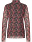 Longsleeve Mesh High Neck Blooming Rose Quartz Green detail