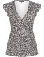 T&#8209;shirt Wrap Fringle Butterfly Black