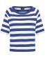 Top Round Neck Stripe Bamboe Royal Blue