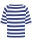 Top Round Neck Stripe Bamboe Royal Blue detail