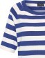 Top Round Neck Stripe Bamboe Royal Blue detail