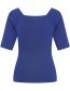 Top Square Bamboe Royal Blue detail