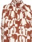 Top Ann Mouwloos Strik Pecan Abstract detail