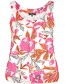 Top Mouwloos Peony Flower Pink White