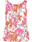 Top Mouwloos Peony Flower Pink White detail
