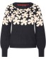 Trui Magnolia Flowers Black
