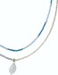 Ketting Rainbow Blue Lace Agate Silver detail