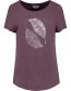T&#8209;shirt Scribble Leaves Denim Purple