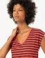 T-shirt Fusio Stripe Maroon