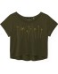 T&#8209;shirt Scribble Flowerline Fern Green