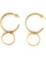 Oorbel Double Circle Brass Gold
