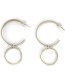 Oorbel Double Circle Silver Plated Brass