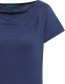 T&#8209;shirt Met Watervalhals Night Blue detail